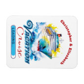 バケーションロおもしろいーディングクルーズモノグラム船ドア マグネット (横)