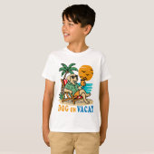 バケーション中の楽しい犬のTシャツ | かわいい夏 Tシャツ (正面フル)