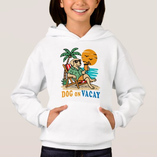 バケーション中の犬Tシャツ | かわいい夏 (正面)