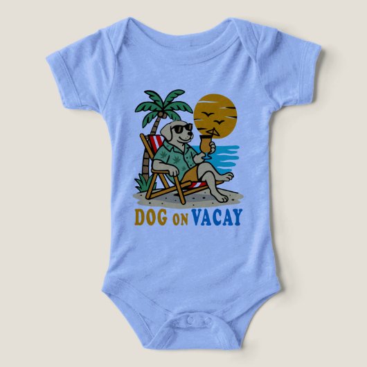バケーション中の面白い犬Tシャツ | かわいい夏 (デザイン正面)