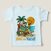 バケーション中の面白い犬Tシャツ | かわいい夏 (デザイン正面)