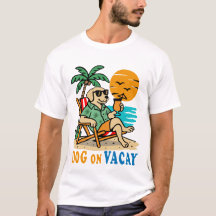 バケーション中の面白い犬Tシャツ | かわいい夏