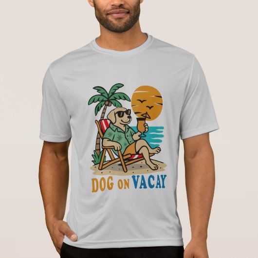 バケーション中の面白い犬Tシャツ | かわいい夏 Tシャツ (正面)