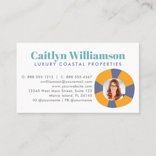 バケーション実在エステートエージェントフォトおもしろいビーチハウス 名刺 (裏面)