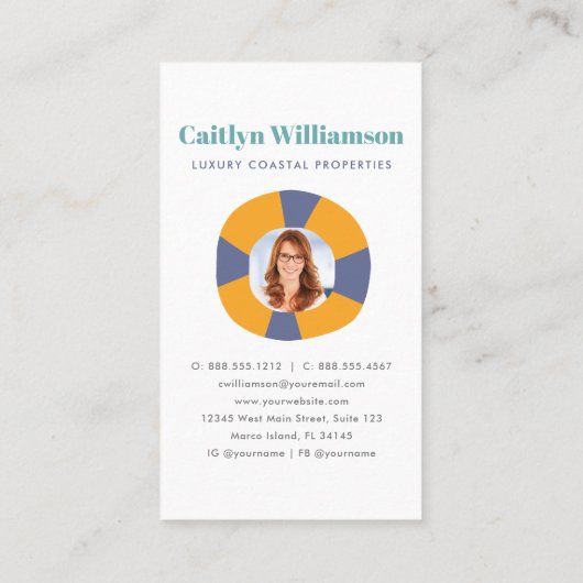 バケーション実在エステートエージェントフォトキュートビーチハウス 名刺 (裏面)