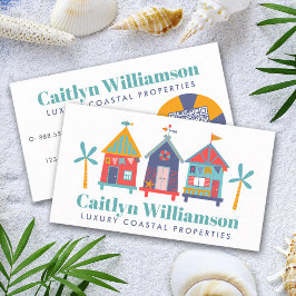 バケーション実在エステートエージェントQRコードおもしろいビーチハウス 名刺