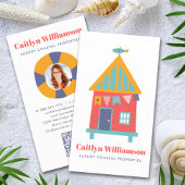 バケーション実在エステート写真QRコードおもしろいビーチハウス 名刺