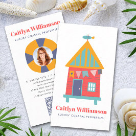 バケーション実在エステート写真QRコードおもしろいビーチハウス 名刺