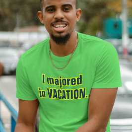 バケーション専攻 ブルー イエロー 映画のスローガン Tシャツ