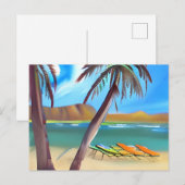 バケーション海とパームツリーズ |保のTouch ポストカード (正面/裏面)
