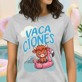 バケーション スペイン語 バケーション だじゃれ かわいい 牛 Tシャツ
