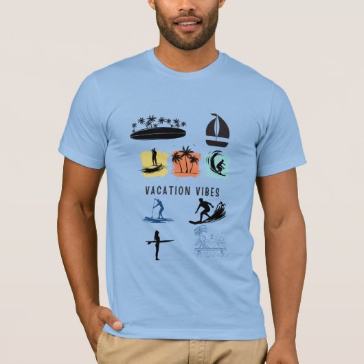 バケーション・バイブスTシャツ トロピカルでリラックスした旅スタイル Tシャツ (正面)