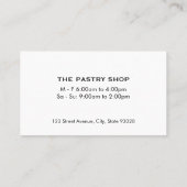 バゲットのバスケット | 笑顔を見せる女性シェフ 名刺 (裏面)