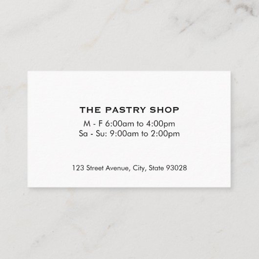 バゲットのバスケット | 笑顔を見せる女性シェフ 名刺 (裏面)