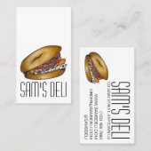 バゲルw/ Lox Capers玉ねぎユダヤ人デリ料理シェフ 名刺 (正面/裏面)