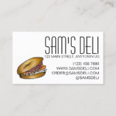 バゲルw/ Lox Capers玉ねぎユダヤ人デリ料理シェフ 名刺 (裏面)