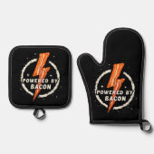 バコンの力で 楽しい レトロ フード好きな人のための美観 鍋つかみ&鍋敷きセット (正面)