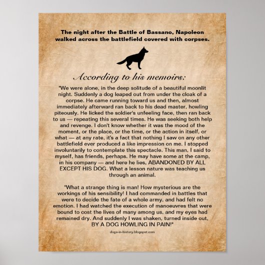 バサインスパイアノの戦いの後の犬のナポレオン ポスター (正面)