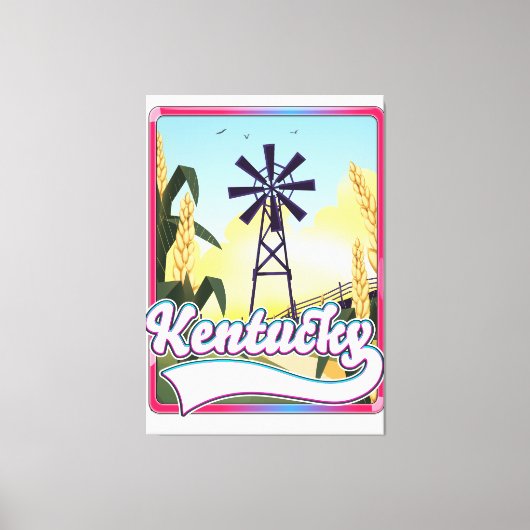 バサースト島カナダの旅行マップ キャンバスプリント (正面)