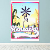 バサースト島カナダの旅行マップ キャンバスプリント (インサイチュ (ウッドフロア))