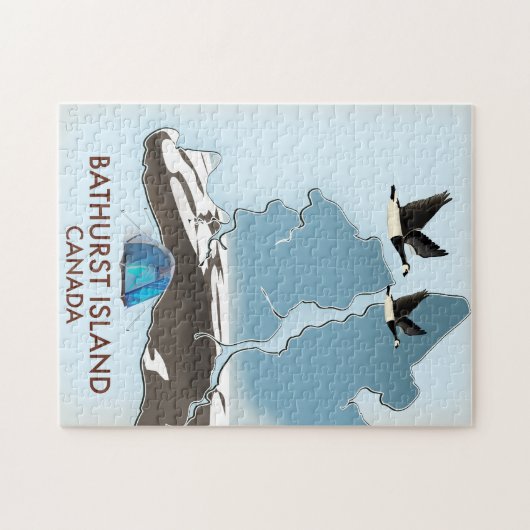 バサースト島カナダの旅行マップ ジグソーパズル (横)