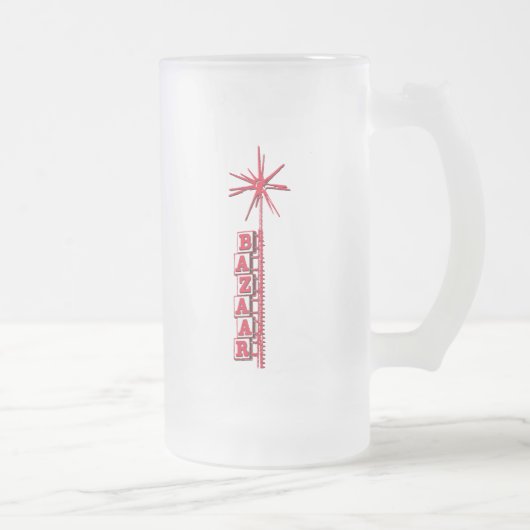 バザーのレトロのフォントおよびSputnikによって曇らされるマグ フロストグラスビールジョッキ (右)