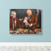 バザール – 新鮮なキノコを売る キャンバスプリント (インサイチュ (ウッドフロア))