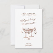 バシェレトロ ブラウンカクテル ブライズメイド プロポーズ カード (正面)