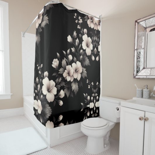 バシフルなハイビスカス シャワーカーテン (インサイチュ)