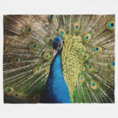 バシフルピーコック フリースブランケット (正面(横))