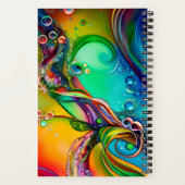 バシャ！ カラフルな泡 抽象的なレシピ ノートブック (裏面)