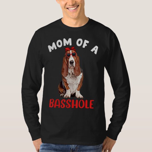 バショールおもしろいバセット犬のママ Tシャツ (正面)