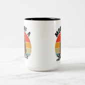 バショールおもしろいバセット犬の母ママグ ツートーンマグカップ (中央)