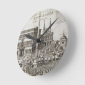 バシリカ会堂の前のオベリスクの献呈 ラウンド壁時計 (傾斜)