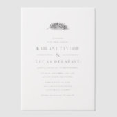 バシンプルイアモダンミニマルパーム結婚リーフ ベラム紙招待状 (正面)