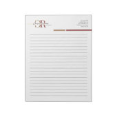 バシンプルルグンディモダン金ゴールドモノグラムライン ノートパッド (回転)