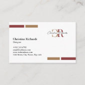 バシンプルルモダングンディ金ゴールドモノグラム 名刺 (裏面)