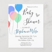 バシンプルルーンベビーシャワー予算招待状 (正面)