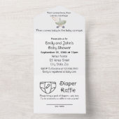 バジェットおむつラッフルオールインワンベビーシャワー招待状 オールインワン招待状 (内側)