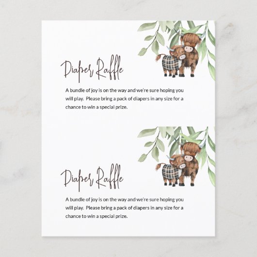 バジェットおむつラッフルカウグリーナリーカードセンターカット (正面)