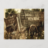 バジェットおもしろいウェスタン新しい住所ワゴン ポストカード (正面)
