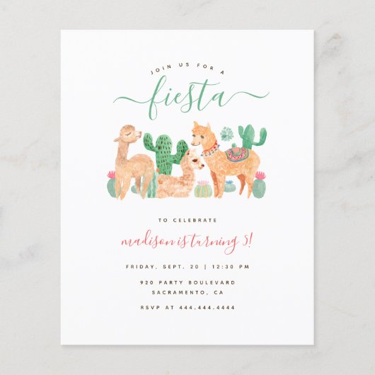 バジェットおもしろいウォーターカラーラマフィエスタ子供の誕生日 (正面)