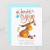 バジェットおもしろいオディアwhat a年ホリデーカード (正面/裏面)