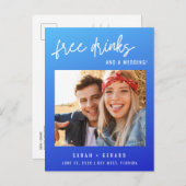 バジェットおもしろいフォトフリー飲み物と結婚A 案内ポストカード (正面/裏面)