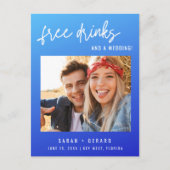 バジェットおもしろいフォトフリー飲み物と結婚A 案内ポストカード (正面)