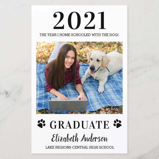 バジェットおもしろいフォトホームスクールドッグ卒業 (正面)