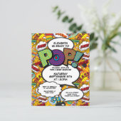 バジェットおもしろいポップ・アートの準備Baby Shower招待状 (スタンド正面)