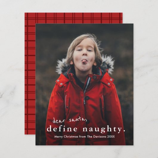 バジェットおもしろい写真いけなクリスマスホリデーカード (正面/裏面)