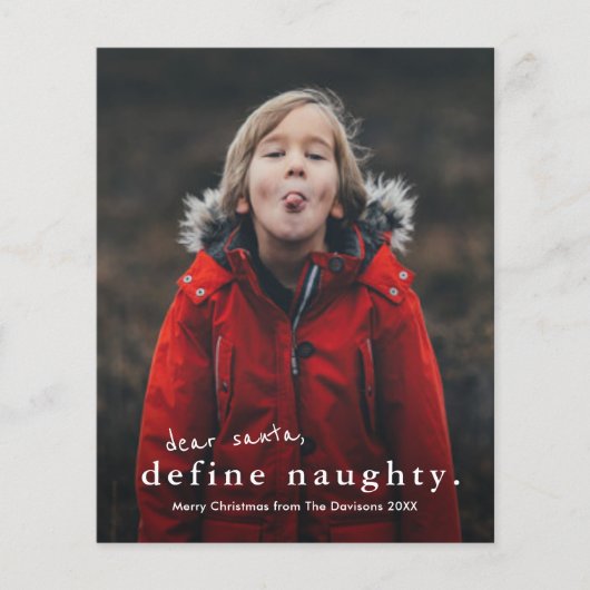 バジェットおもしろい写真いけなクリスマスホリデーカード (正面)