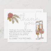 バジェットお洒落シャンパンサンキュー結婚ズ ポストカード (正面/裏面)